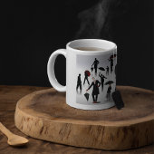 Menschen mit Regenschirmen Kaffeetasse
