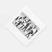 Menschen mit Regenschirmen Serviette (Ecke)