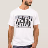 Menschen mit Regenschirmen T-Shirt (Vorderseite)