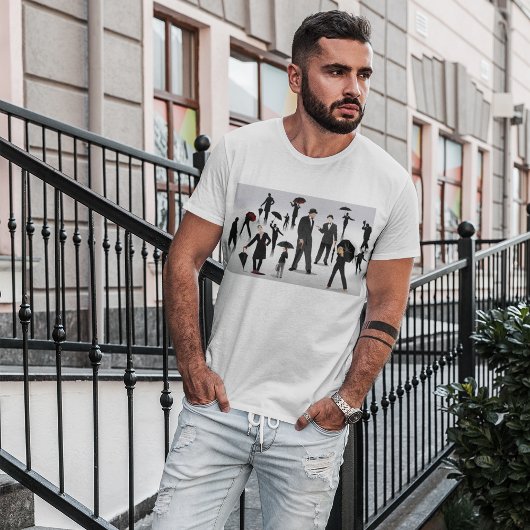 Menschen mit Regenschirmen T-Shirt