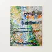 Menschen mit Sonnenschirmen im Park Puzzle (Vertikal)