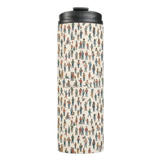 Menschen Muster Thermosbecher (Vorderseite)