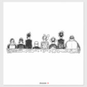 Menschen nach hinten aufkleber (Blatt)