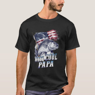 Menschen Reel Cool Papa Amerikanische Flagge Angel T-Shirt