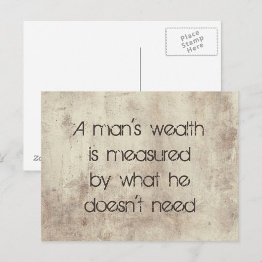 Menschen Reichtum Postkarte (Vorne/Hinten)