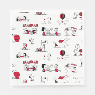 MENSCHEN  Rotes und schwarzes Muster Serviette