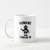 Menschen schalten mich an kaffeetasse (Links)