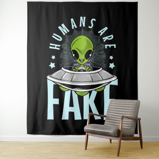 Menschen sind Fake Alien Wandteppich (Beispiel)