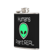 Menschen sind keine echte grüne Alien Flachmann (Links)