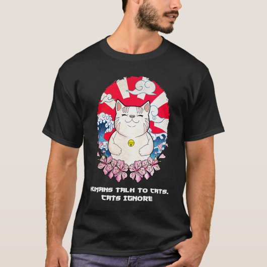 Menschen sprechen mit Katzen Katze Spaß Kitten Kat T-Shirt (Vorderseite)