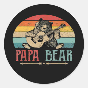 Menschen süßer Papa Bär Vintage Vatertag Runder Aufkleber