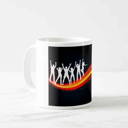 Menschen tanzen Silhouette Tasse (Vorderseite Links)