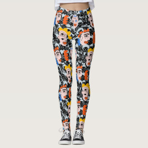 Menschen und Gesichter. PAF2501.Black BG Leggings