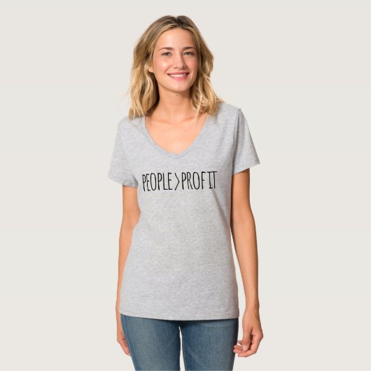 Menschen vor Profit T-Shirt (Vorderseite Vollansicht)