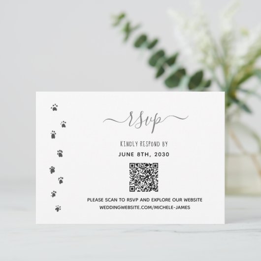 Menschen werden verheiratet Mann Hochzeit QR-Code RSVP Karte (Stehend Vorderseite)