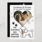 Menschen werden verheiratet Poodle Hund über Hand  Save The Date (Vorne/Hinten)