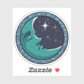 Menschengesicht auf dem Mond Aufkleber (Blatt)