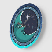 Menschengesicht auf dem Mond Große Wanduhr (Winkel)