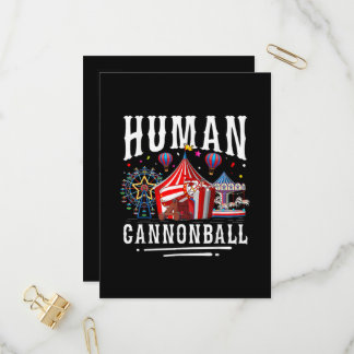 Menschenkanonenkugel Zirkus Karneval Einladungspostkarte