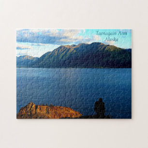 Menschenkreuze bezaubern Sonnenuntergangslicht in Puzzle