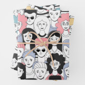 Menschenmenge, die Papier-Set umhüllt Geschenkpapier Set (Beispiel)