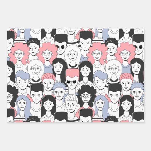 Menschenmenge, die Papier-Set umhüllt Geschenkpapier Set (Vorderseite)