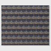 Menschenmenge mit amerikanischen Fahnen und Sparkl Geschenkpapier (Flach)