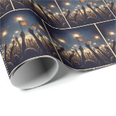 Menschenmenge mit amerikanischen Fahnen und Sparkl Geschenkpapier (Rolleneckpunkt)