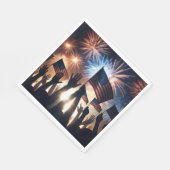 Menschenmenge mit amerikanischen Flaggen und Feuer Serviette (Ecke)