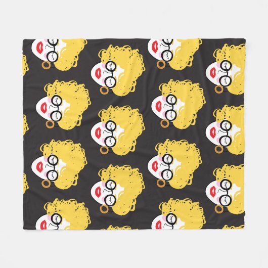 Menschenmenge, niedlicher Hintergrund Fleecedecke (Vorderseite (Horizontal))
