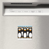 Menschenmenge von Funny Cartoon Pinguinen auf Schn Magnet (In Situ (Geschirrspüler))