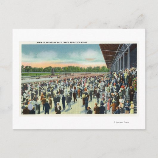 Menschenmengen bei Saratoga Race Track & Clubhouse Postkarte (Vorderseite)