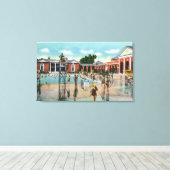 Menschenmengen im Saratoga Wellness-Center Schwimm Leinwanddruck (Insitu (Holzboden))