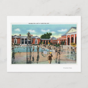 Menschenmengen im Saratoga Wellness-Center Schwimm Postkarte