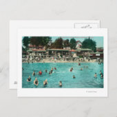 Menschenmengen Schwimmen am Strand Alameda, Alamed Postkarte (Vorne/Hinten)