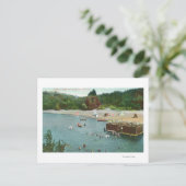 Menschenmengen schwimmen im russischen Fluss Postkarte (Stehend Vorderseite)