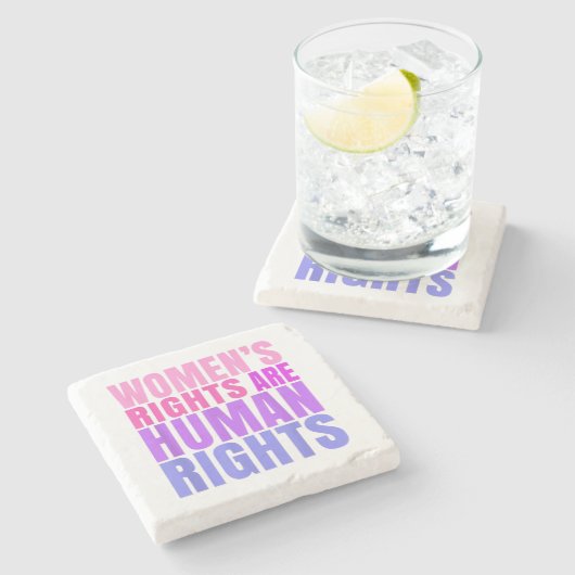 Menschenrechte Frauenrechte Steinuntersetzer (Seitenansicht)