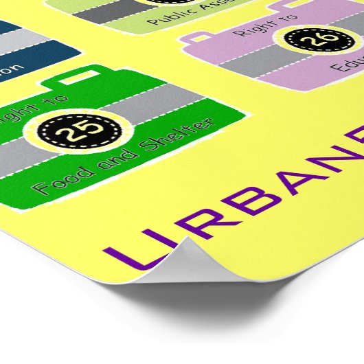 MENSCHENRECHTE POSTER: "SCHLAG IHRES HABERS" POSTER (Ecke)