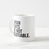 Menschenrechte sind nicht verhandelbar kaffeetasse (Vorderseite Links)