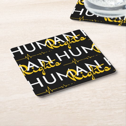 Menschenrechtspflege Rechteckiger Pappuntersetzer (angewinkelt)