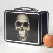 Menschenschädel auf Schwarz Metall Brotdose (Beispiel)