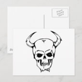 Menschenschädel Postkarte (Vorne/Hinten)