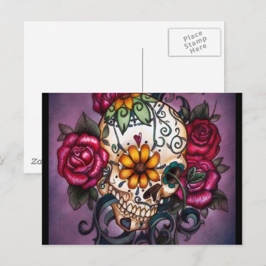 Menschenschädel Postkarte (Vorne/Hinten)