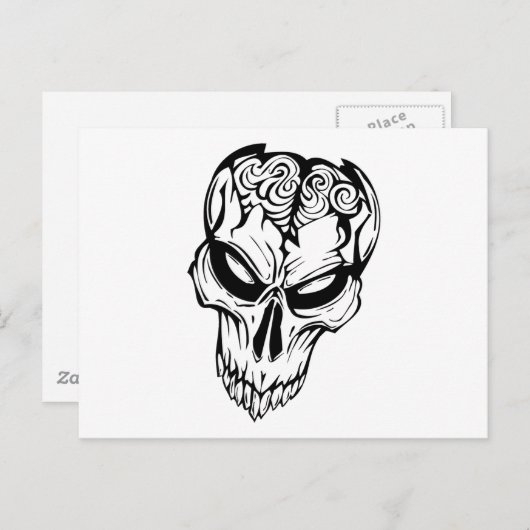 Menschenschädel Postkarte (Vorne/Hinten)