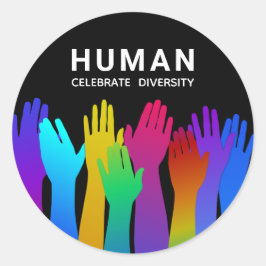 Menschheit | Ein Rennen | Celebrate Diversity Runder Aufkleber