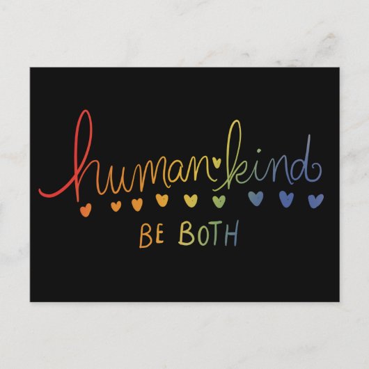 Menschheit sei beides Menschheit Postkarte (Vorderseite)