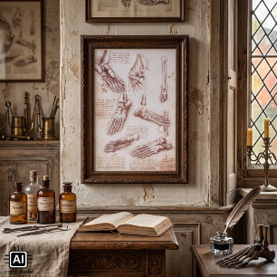 Menschliche Anatomie der Foot Bones von Leonardo d Poster