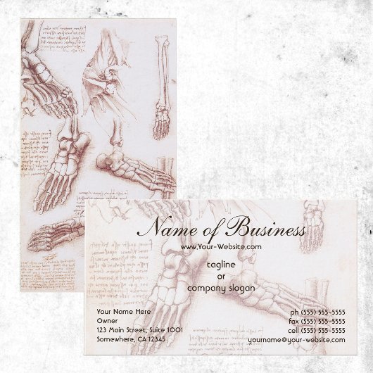 Menschliche Anatomie, Feet Skelette von Leonardo d Visitenkarte