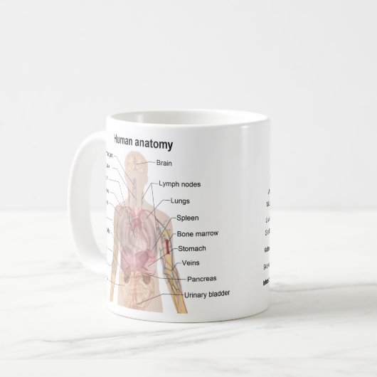 Menschliche Anatomie Kaffeetasse (Vorderseite Links)