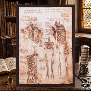 Menschliche Anatomie Skelettknochen von Leonardo d Poster